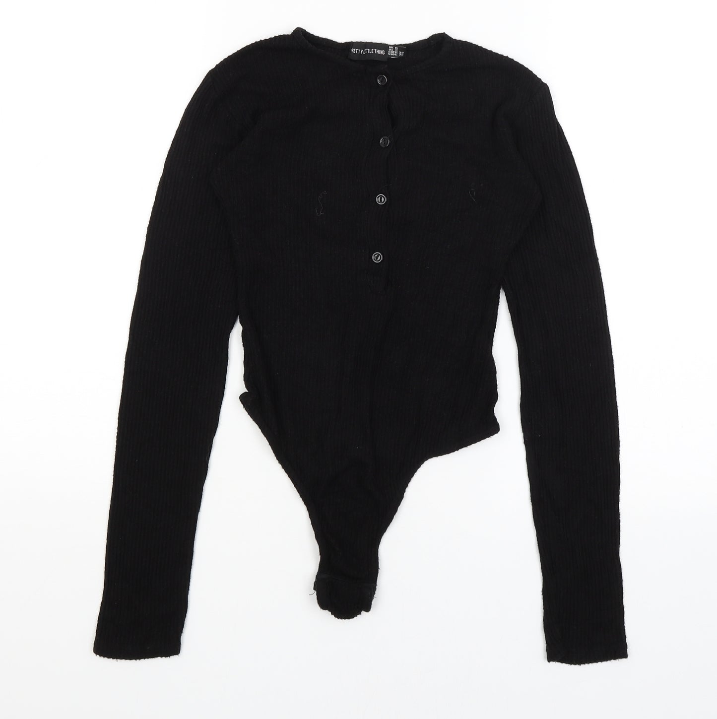 Pretty Little Thing Womens Black   Bodysuit One-Piece Size 6