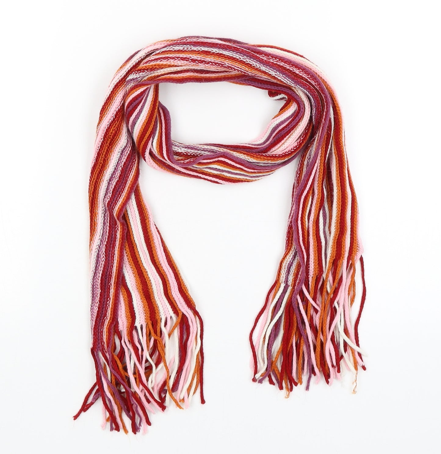 Preworn Womens Red Striped   Scarf
