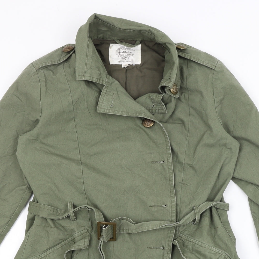 Solitaire Womens Green   Overcoat Coat Size S