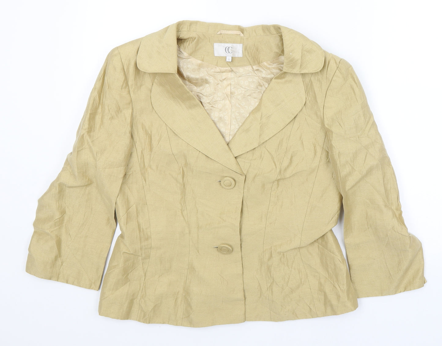 CC Womens Gold   Jacket Blazer Size 14