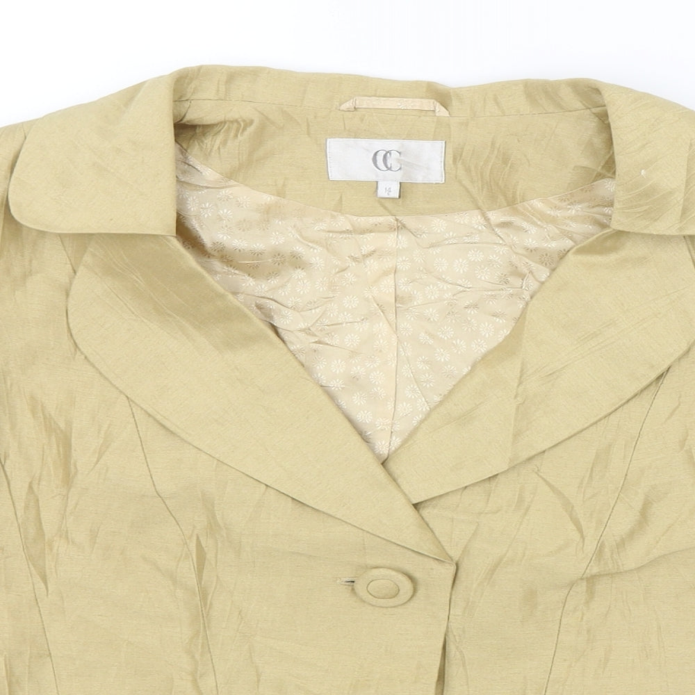 CC Womens Gold   Jacket Blazer Size 14