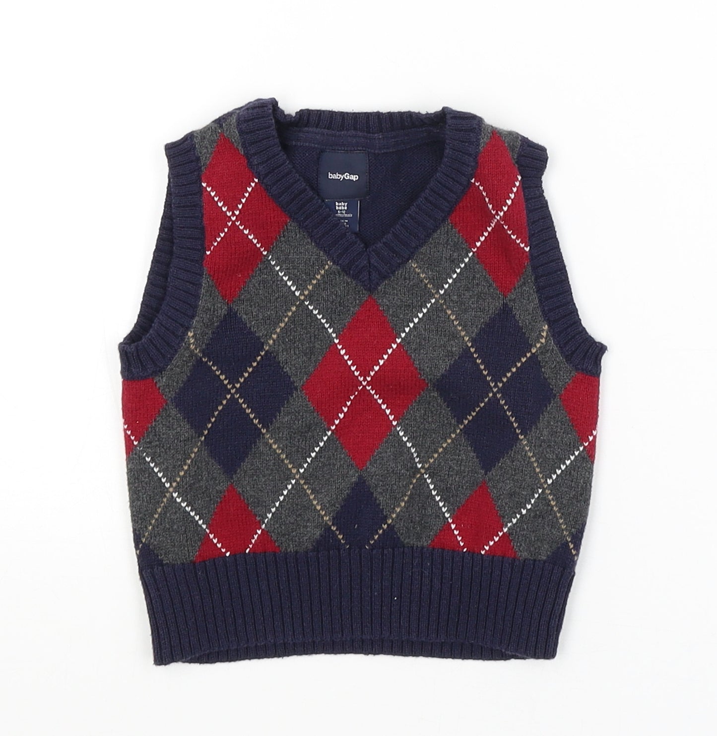 Baby Gap Baby Blue Argyle/Diamond  Pullover Jumper Size 9-12 Months