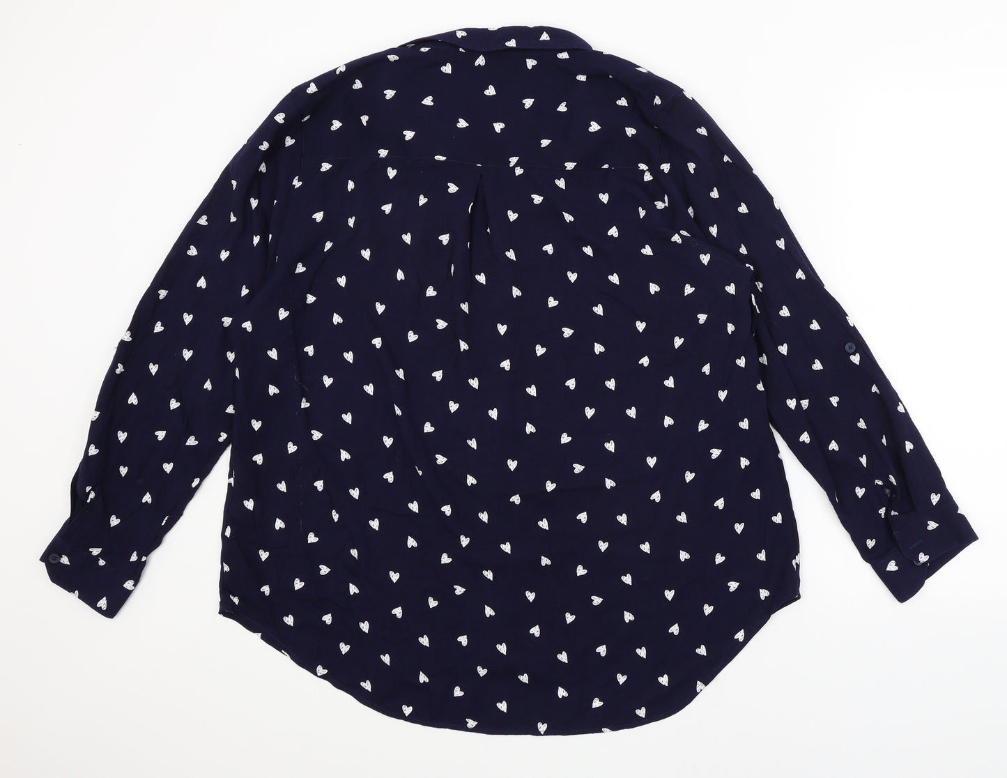 Bonmarche Womens Blue   Basic Button-Up Size 20  - Hearts