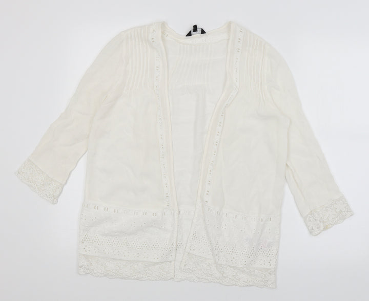 New Look Womens White Wrap Jumper Size 8
