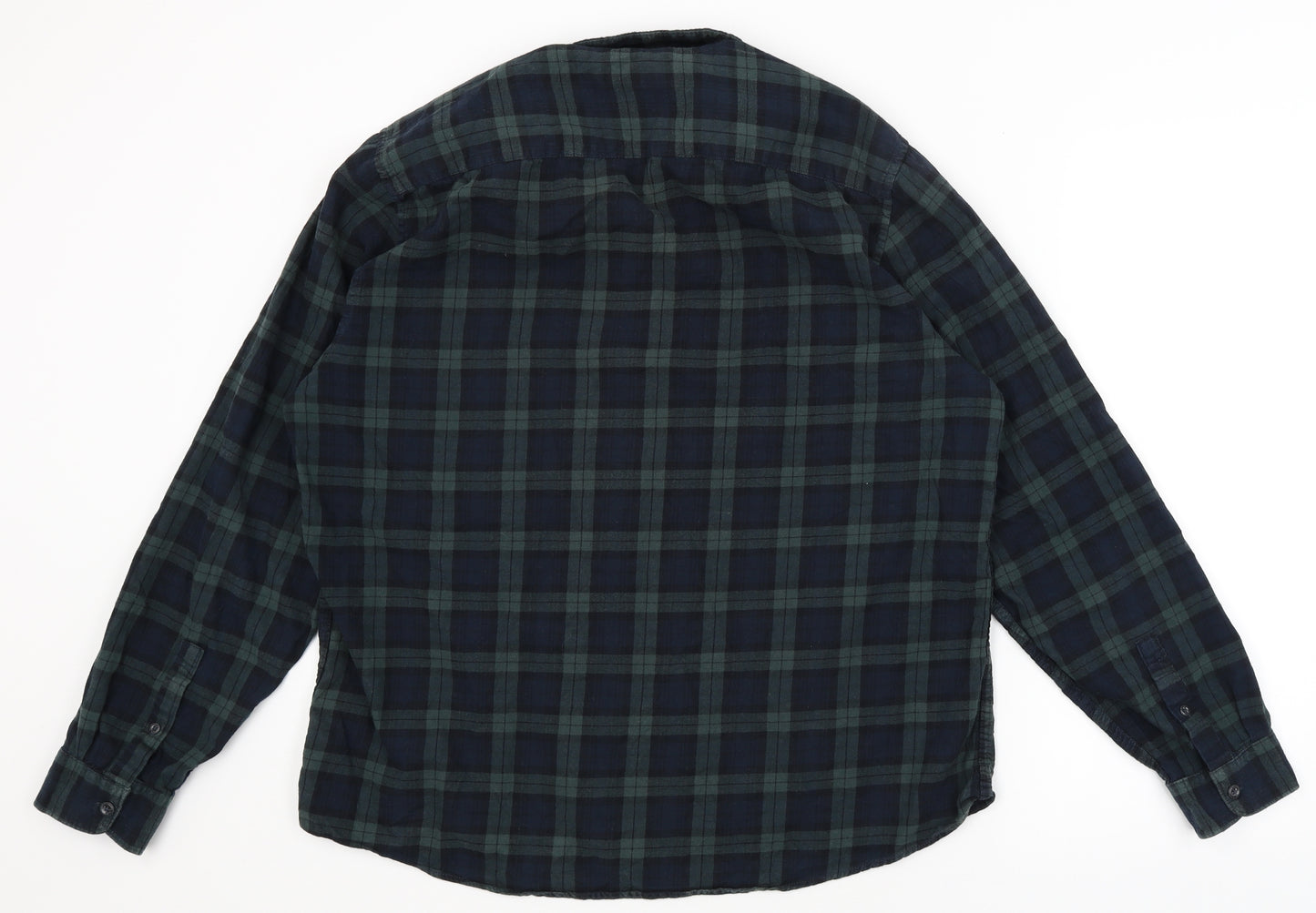 TU Mens Green Plaid   Button-Up Size L