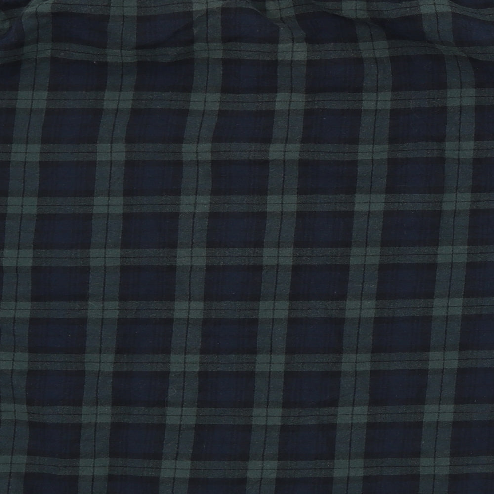 TU Mens Green Plaid   Button-Up Size L