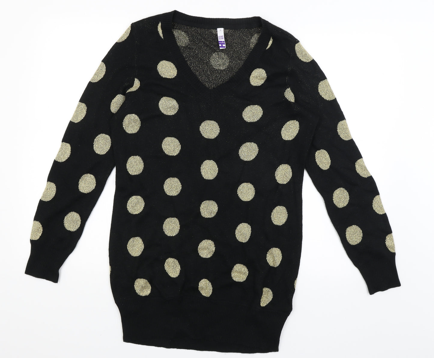 Henry Holland Womens Black Polka Dot  Pullover Jumper Size 12