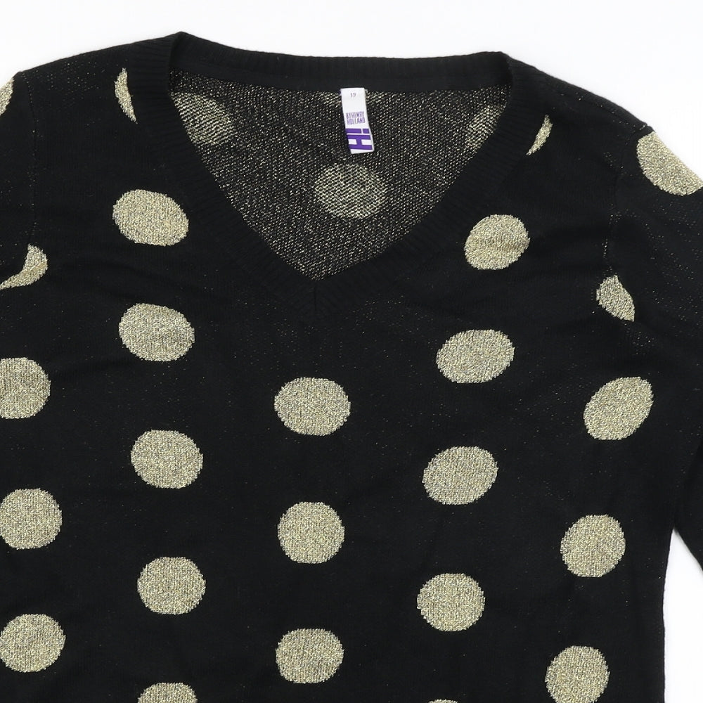 Henry Holland Womens Black Polka Dot  Pullover Jumper Size 12