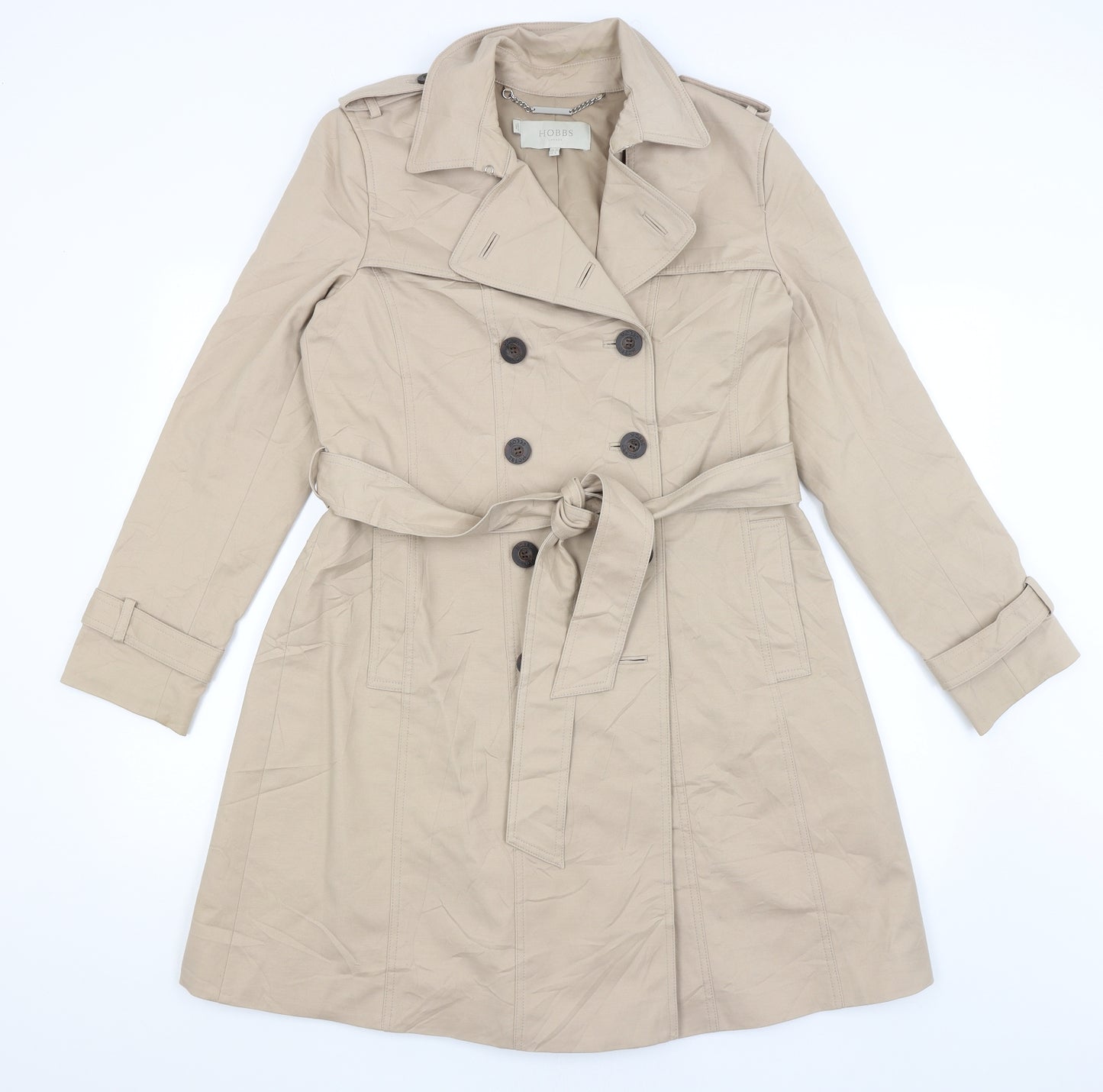 Hobbs Womens Beige   Overcoat Coat Size 10