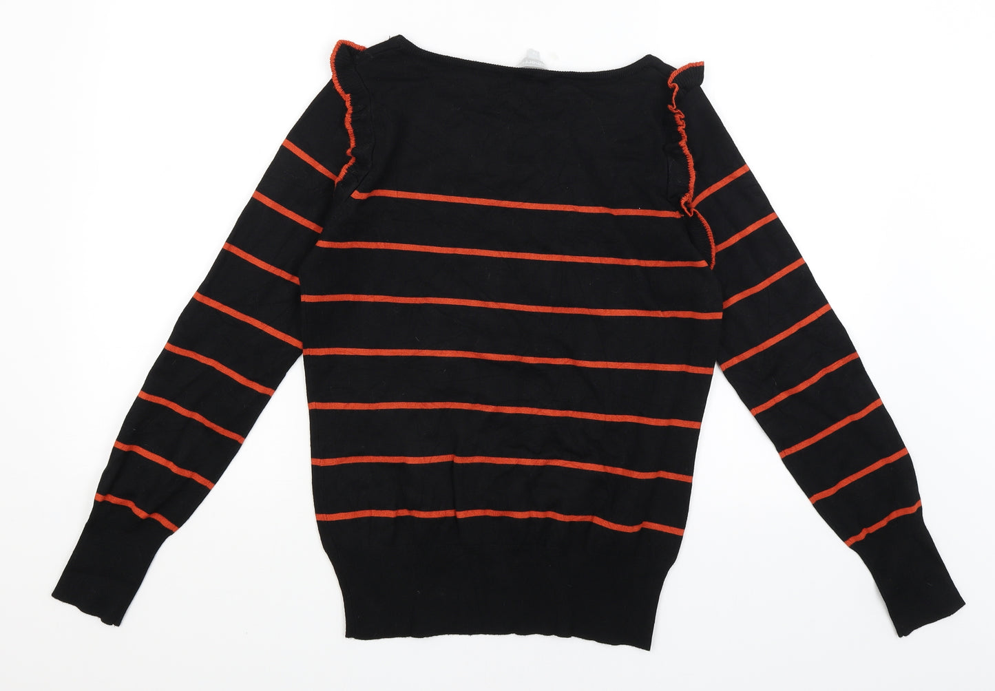 Red Herring Womens Black Striped  Basic T-Shirt Size 16
