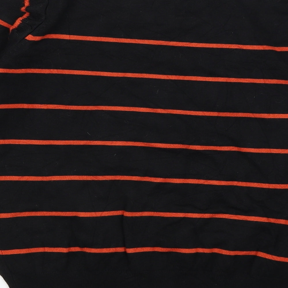 Red Herring Womens Black Striped  Basic T-Shirt Size 16