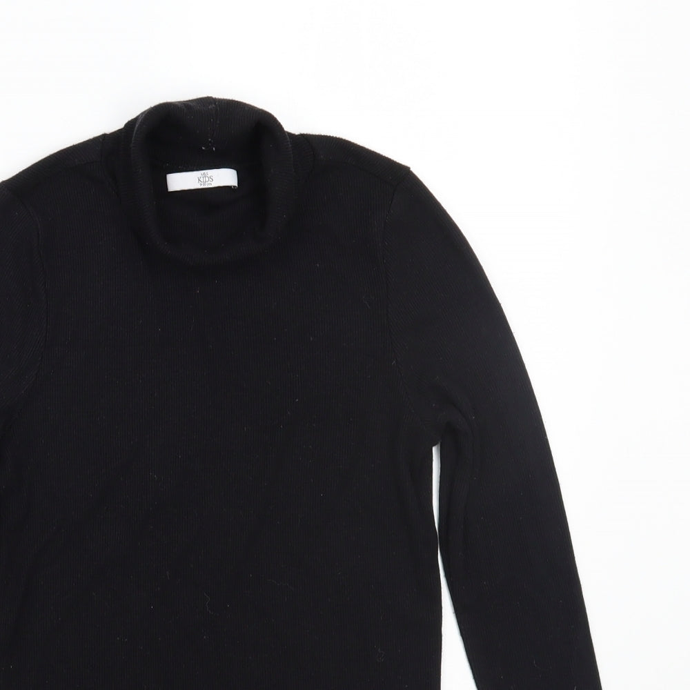 Marks and Spencer Girls Black   Basic T-Shirt Size 9-10 Years