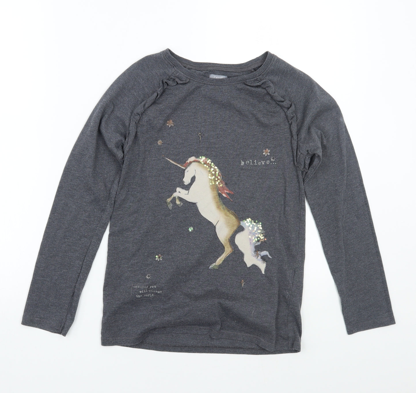 NEXT Girls Grey   Basic T-Shirt Size 11 Years