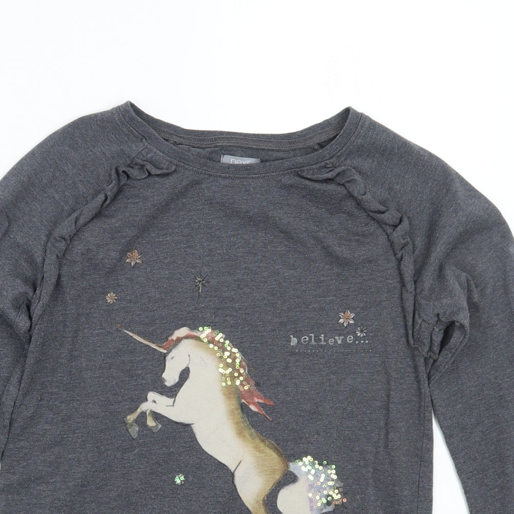 NEXT Girls Grey   Basic T-Shirt Size 11 Years