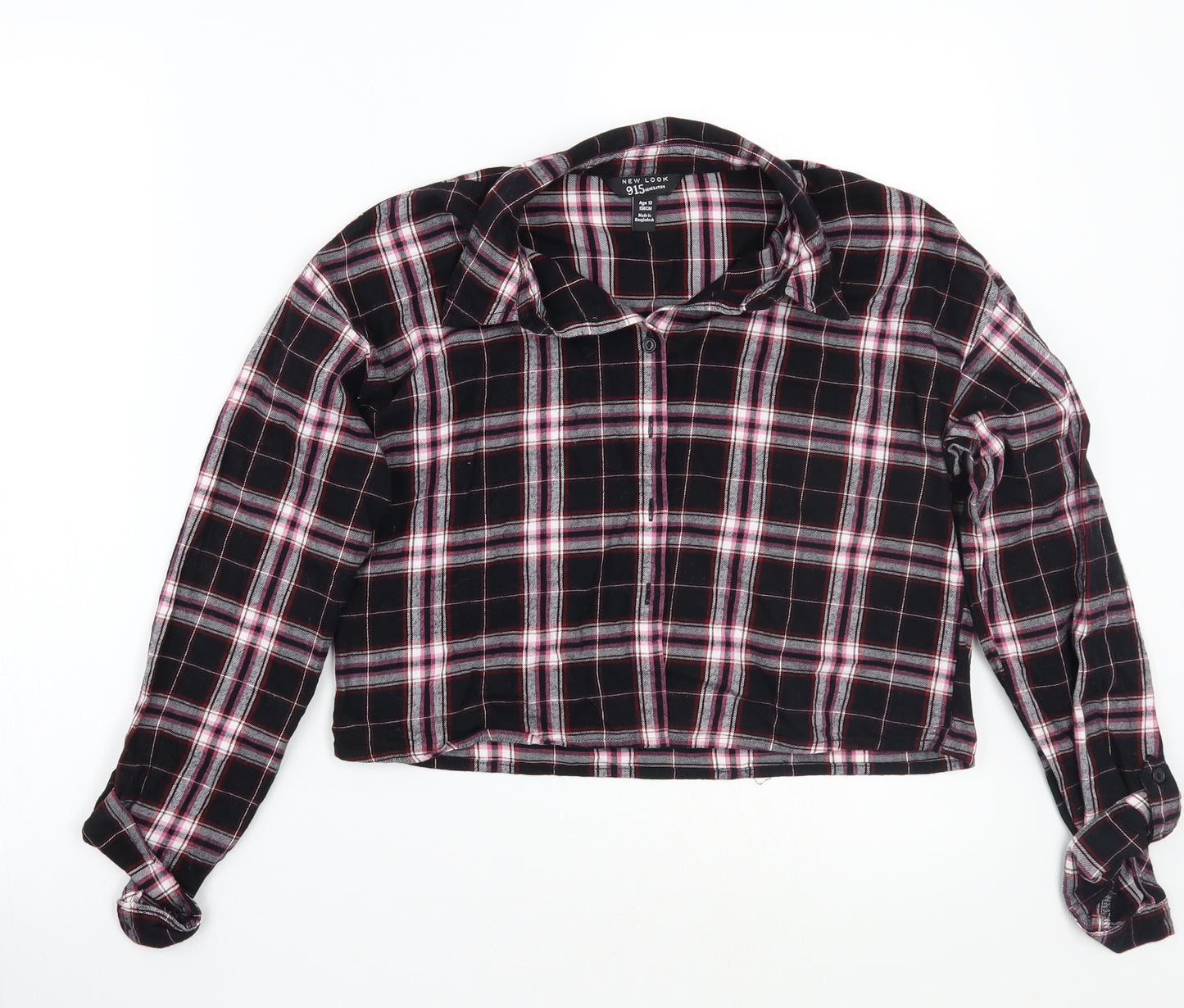 Newlook Girls Black Check  Basic Button-Up Size 13 Years