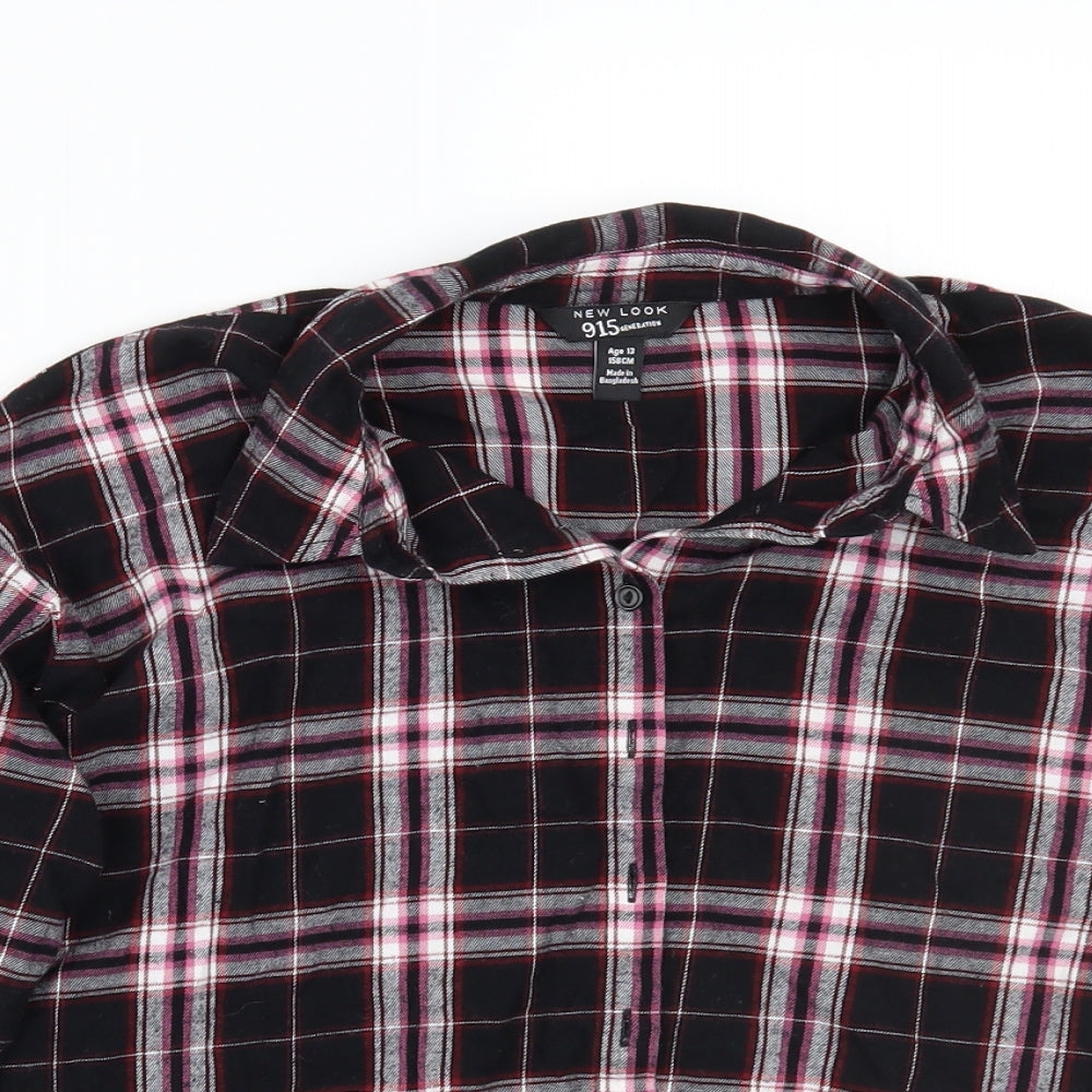 Newlook Girls Black Check  Basic Button-Up Size 13 Years