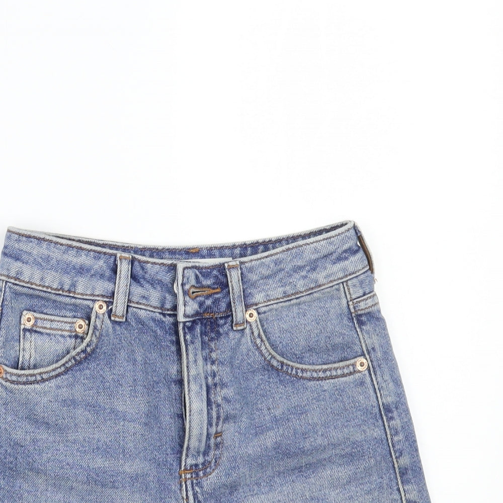 Topshop Womens Blue   Mom Shorts Size 4