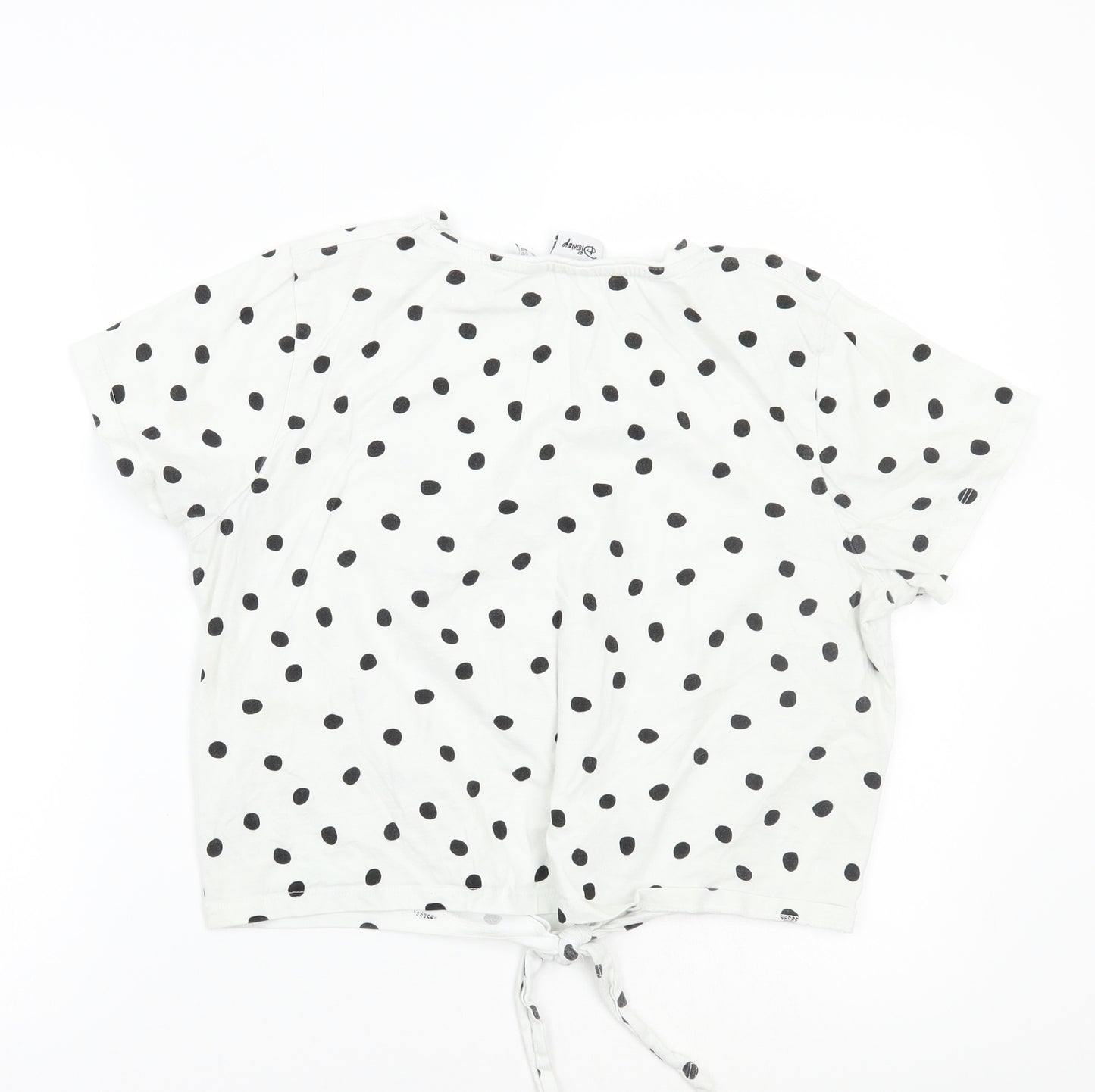 Dianey Womens White Polka Dot  Basic T-Shirt Size 12