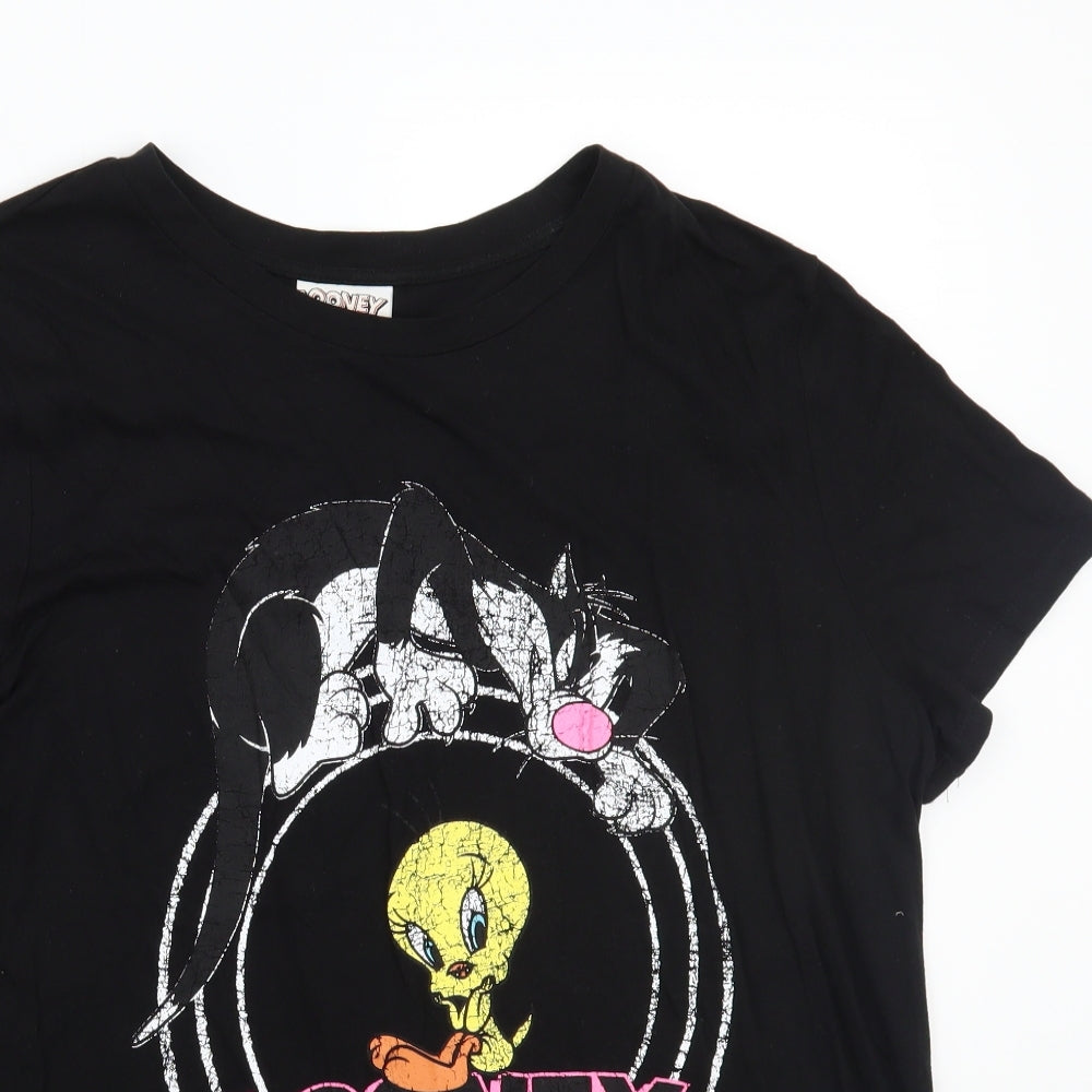 Looney Tunes Womens Black   Basic T-Shirt Size 18