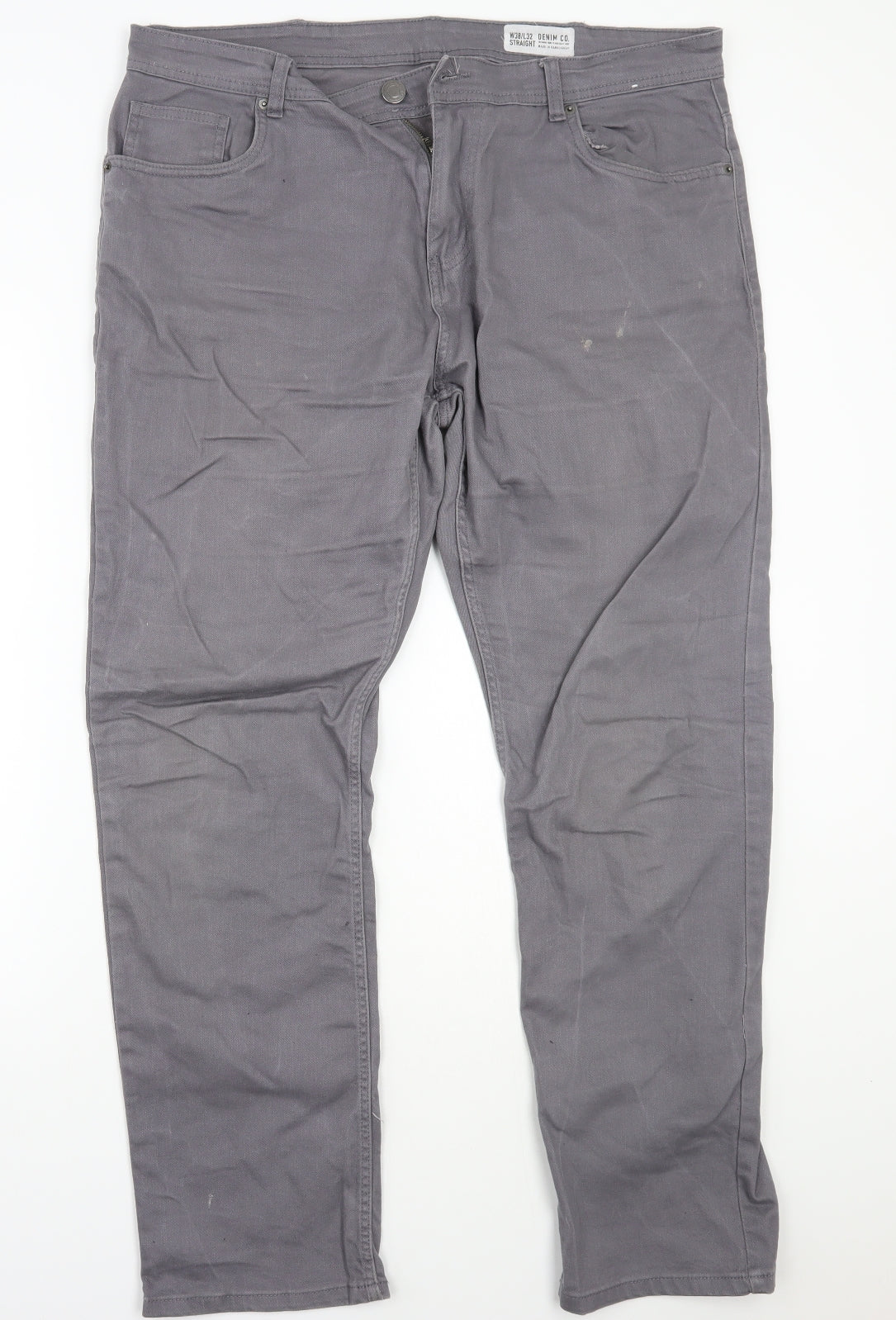 Denim & Co. Mens Grey   Straight Jeans Size 38 L29 in