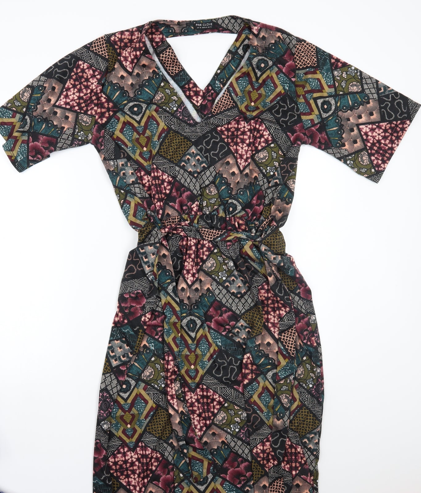 Pink clove Womens Black Paisley  A-Line  Size 16