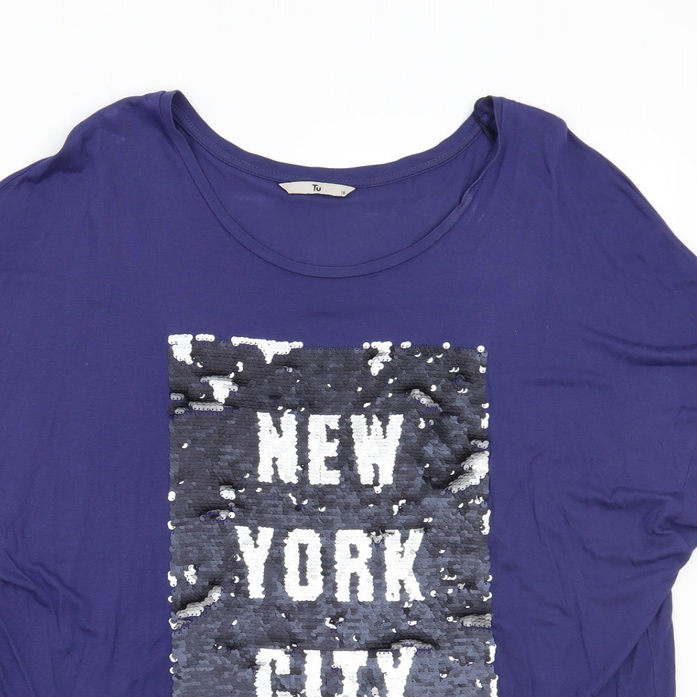 TU Womens Blue   Basic T-Shirt Size 18