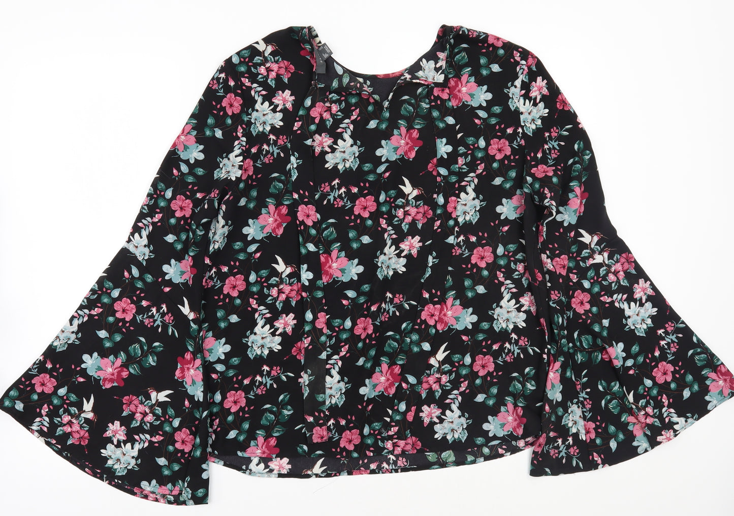 Primark Womens Black Floral  Basic Blouse Size 14