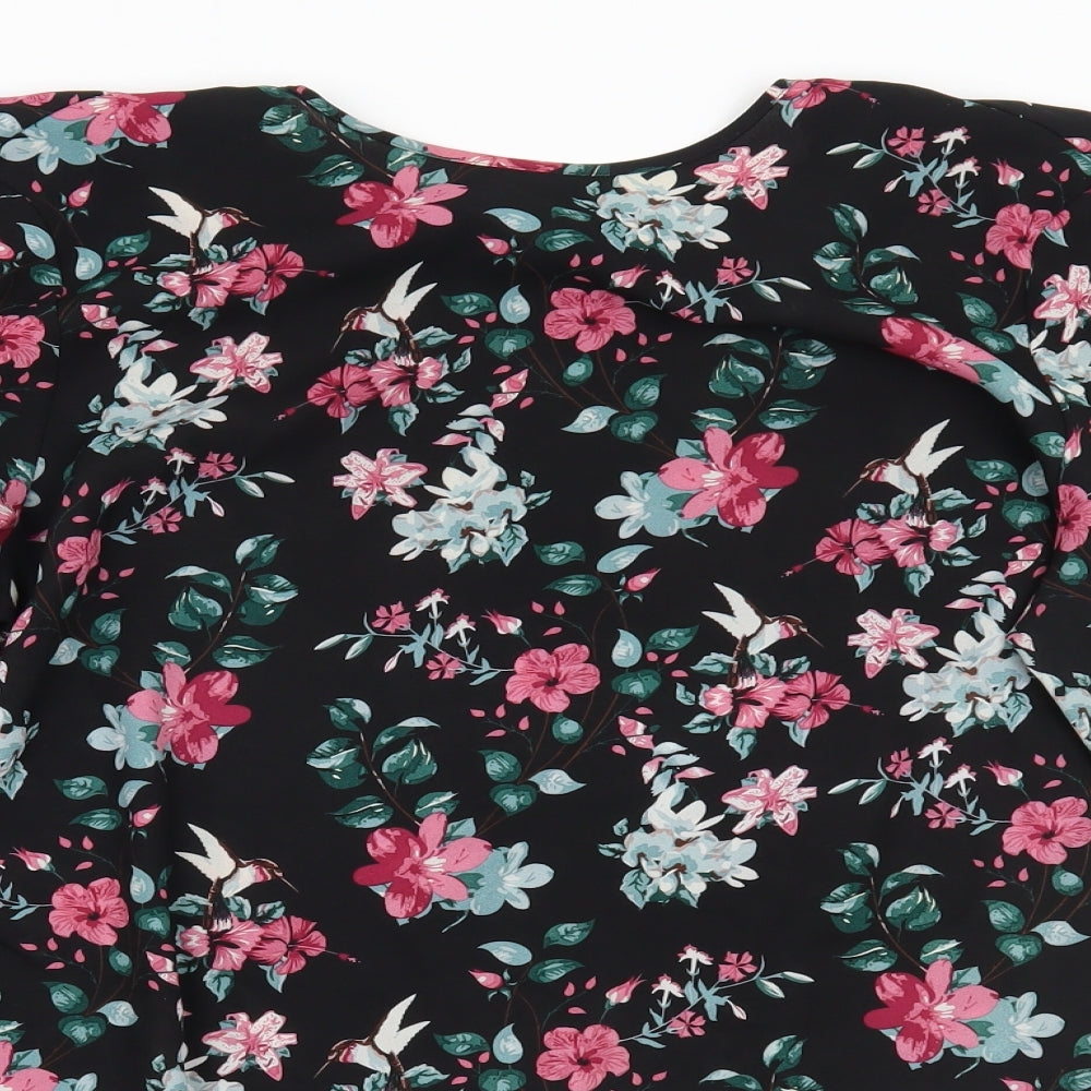 Primark Womens Black Floral  Basic Blouse Size 14