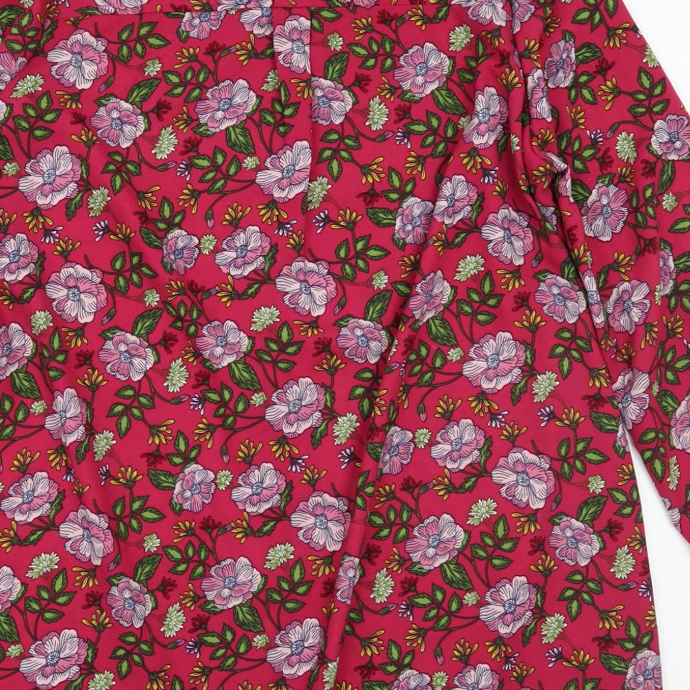 TU Womens Pink Floral  Basic Button-Up Size 22