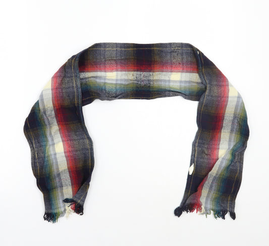 Front view of Preworn women’s blue check scarf