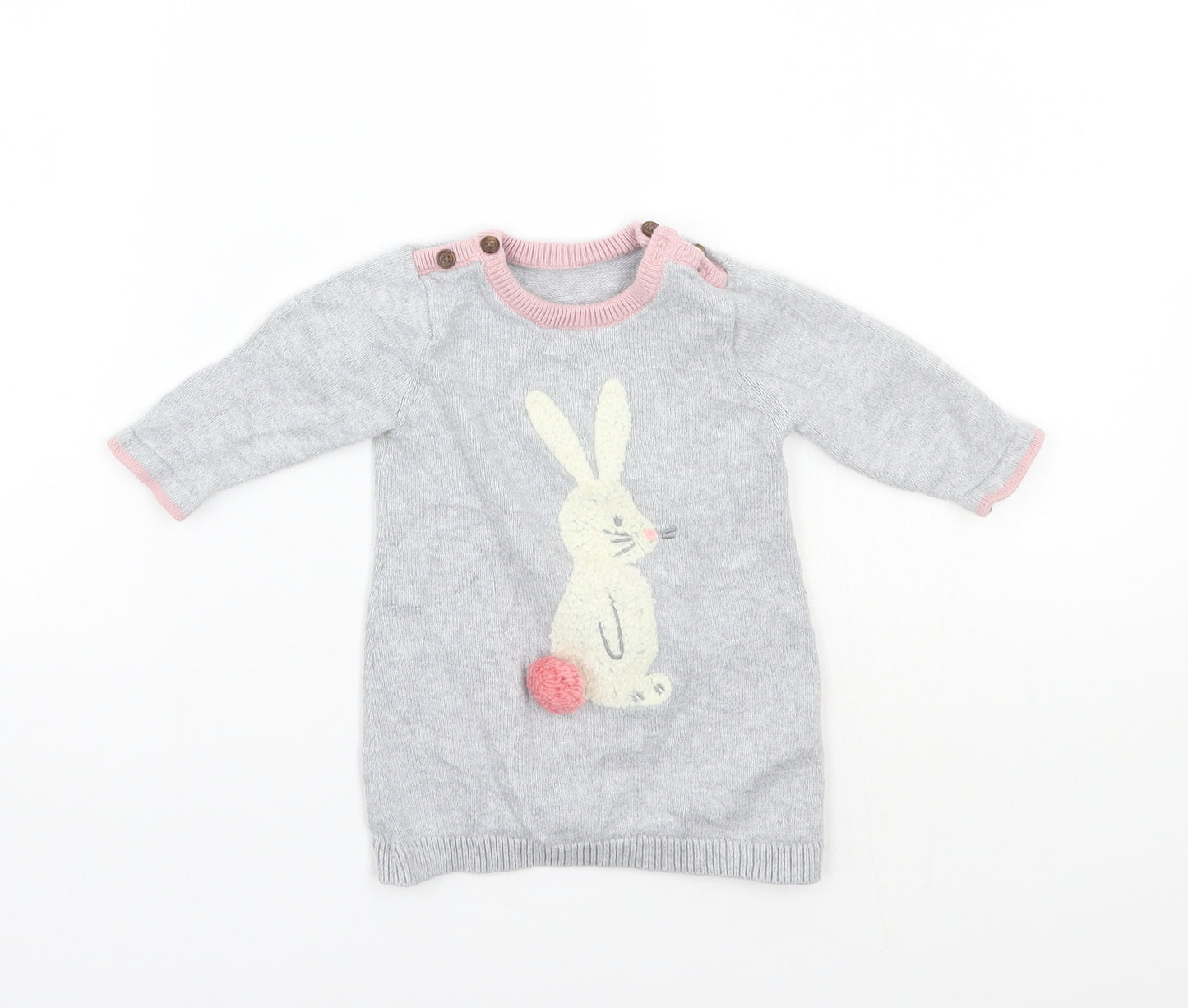 Marks and Spencer Girls Grey   Pullover Jumper Size 0-3 Months