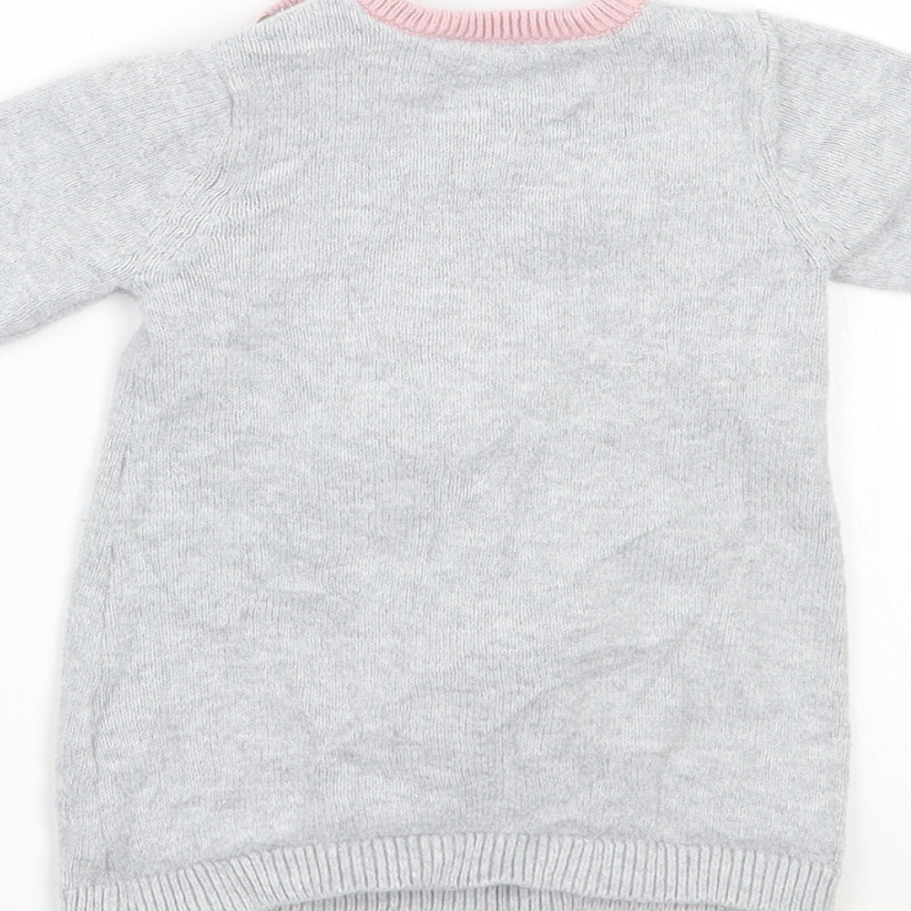 Marks and Spencer Girls Grey   Pullover Jumper Size 0-3 Months