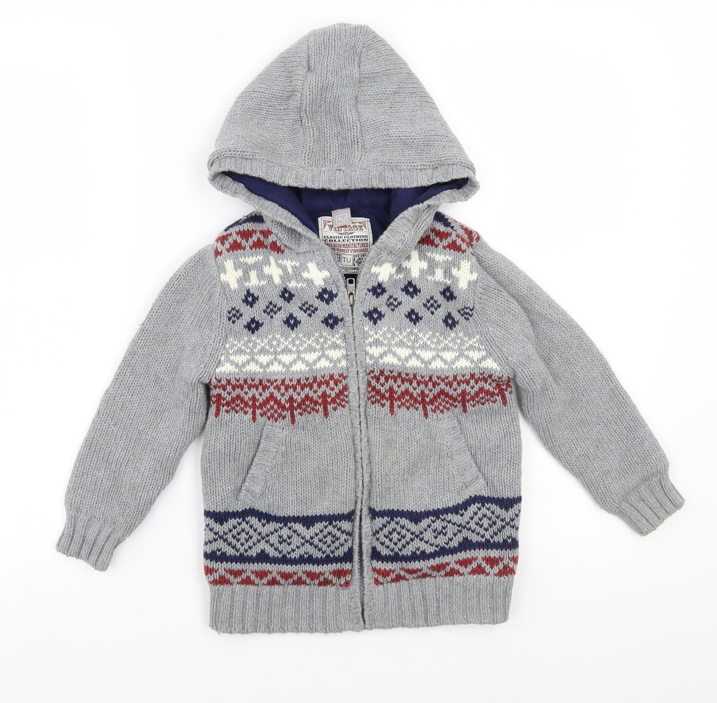 TU Boys Grey   Jacket Coatigan Size 5 Years