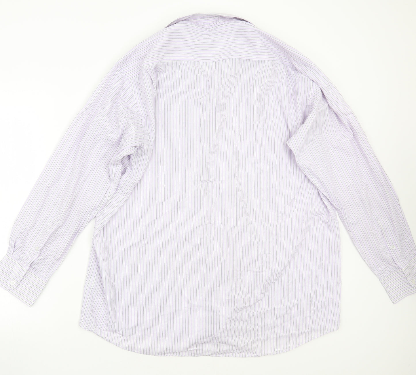 Cedar Wood State Mens White Striped   Button-Up Size 17.5