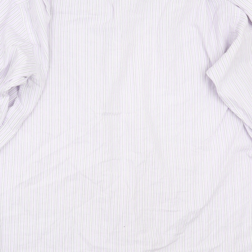 Cedar Wood State Mens White Striped   Button-Up Size 17.5