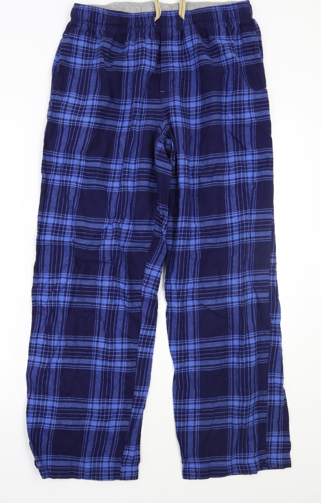 Marks and Spencer Mens Blue Check  Sweatpants Trousers Size L L28 in