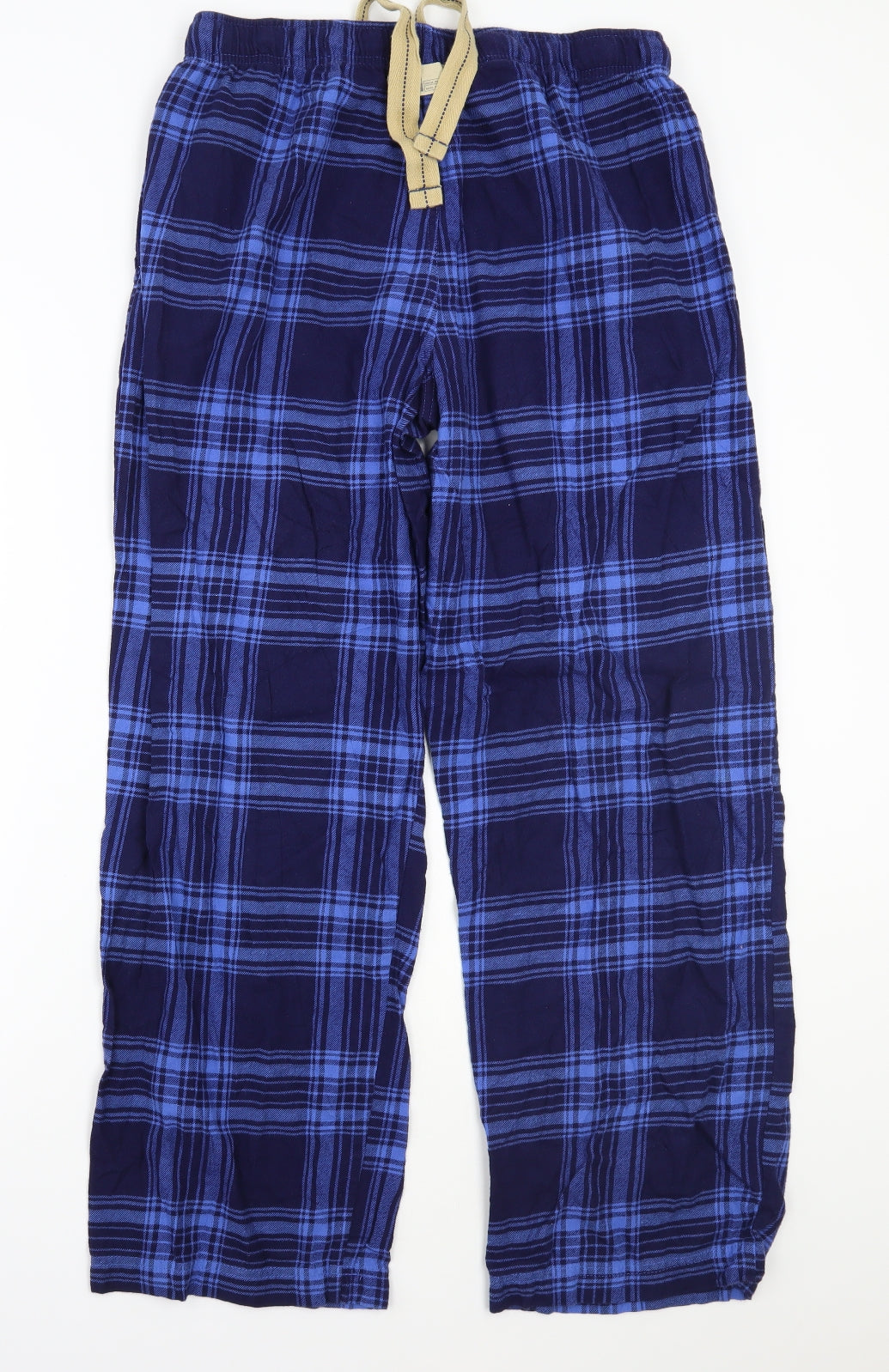 Marks and Spencer Mens Blue Check  Sweatpants Trousers Size L L28 in