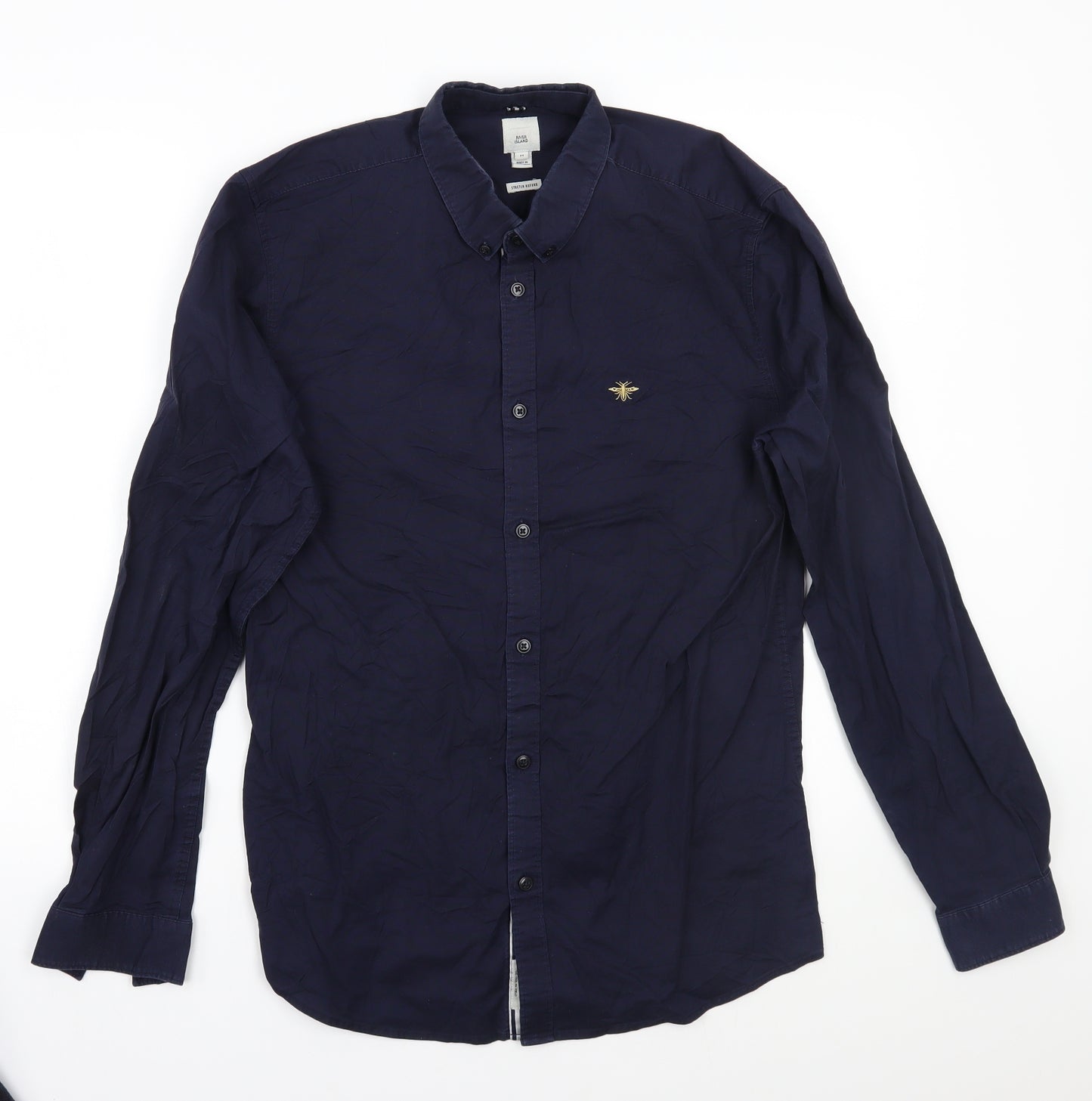 River Island Mens Blue    Button-Up Size M