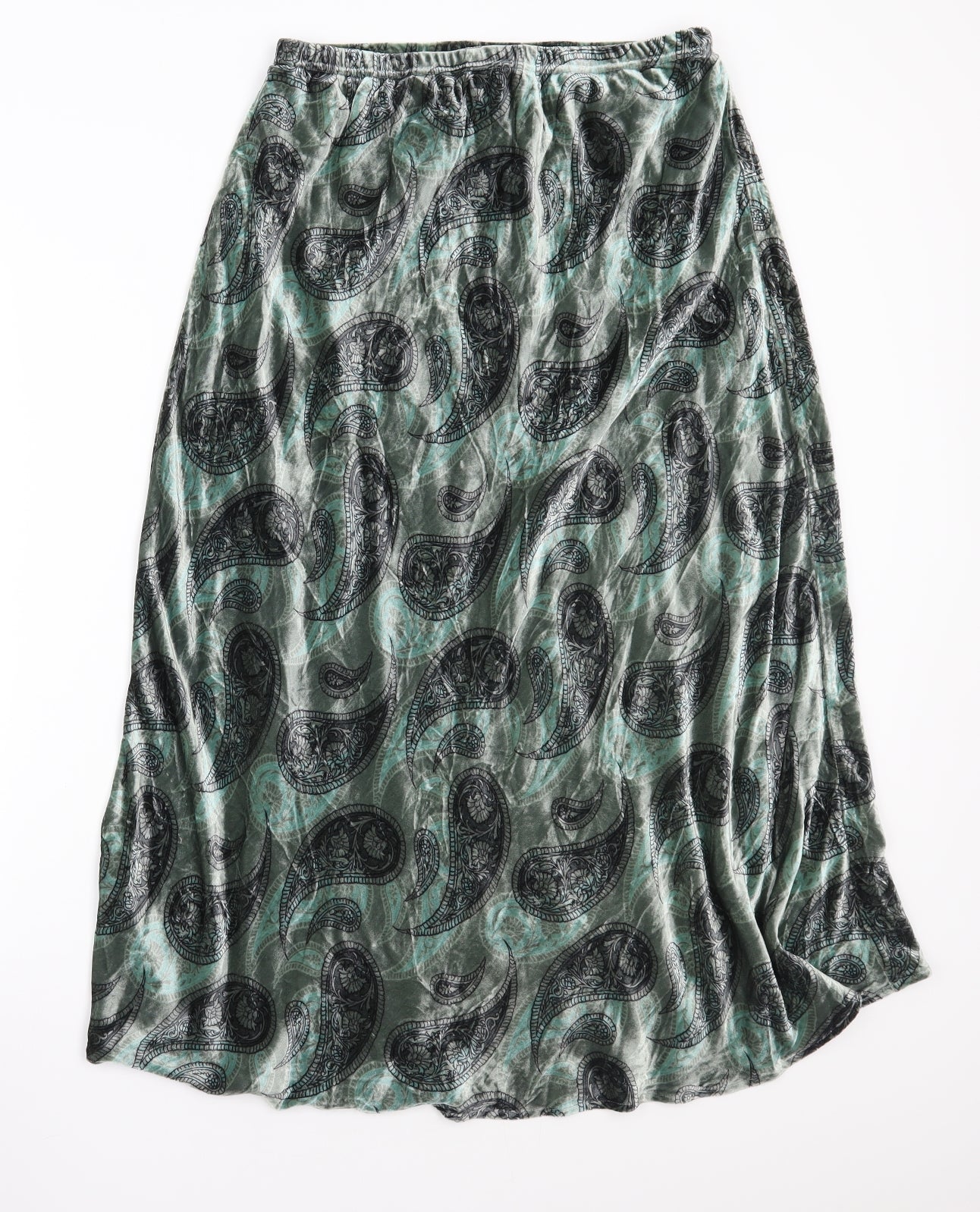 Patra Womens Green Paisley  A-Line Skirt Size M