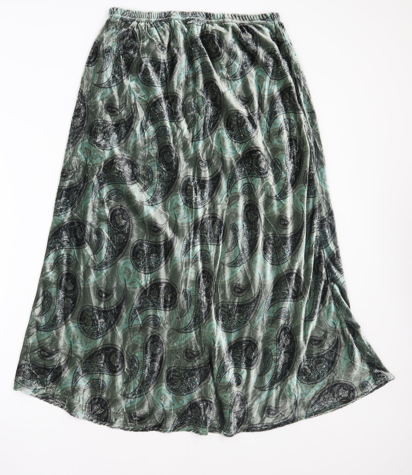 Patra Womens Green Paisley  A-Line Skirt Size M
