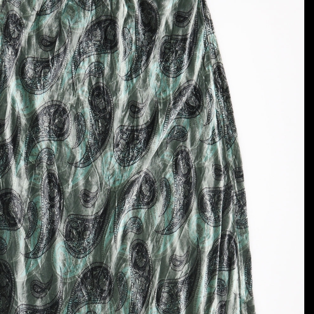 Patra Womens Green Paisley  A-Line Skirt Size M