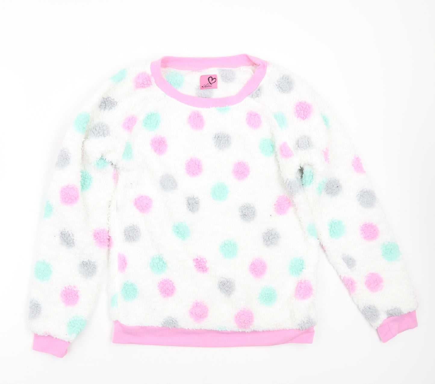 Adore Womens White Polka Dot  Top Pyjama Top Size S