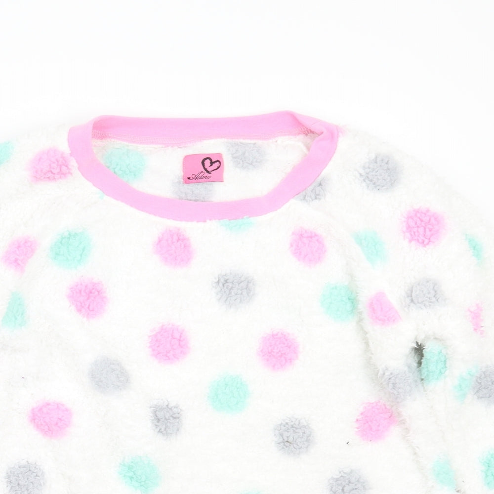 Adore Womens White Polka Dot  Top Pyjama Top Size S