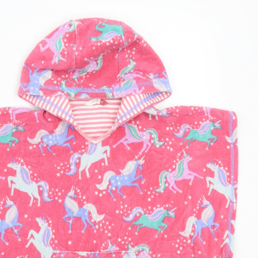 John Lewis Girls Pink   Pullover Hoodie Size M  - Towel Texture