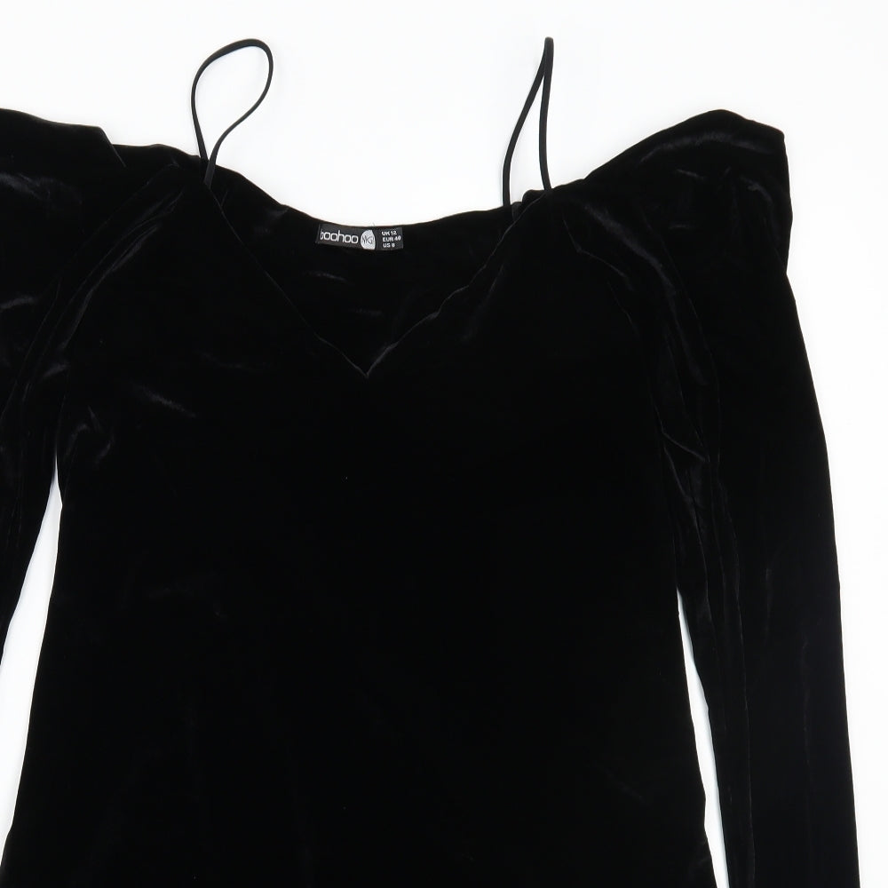 Boohoo Womens Black   Basic Blouse Size 12