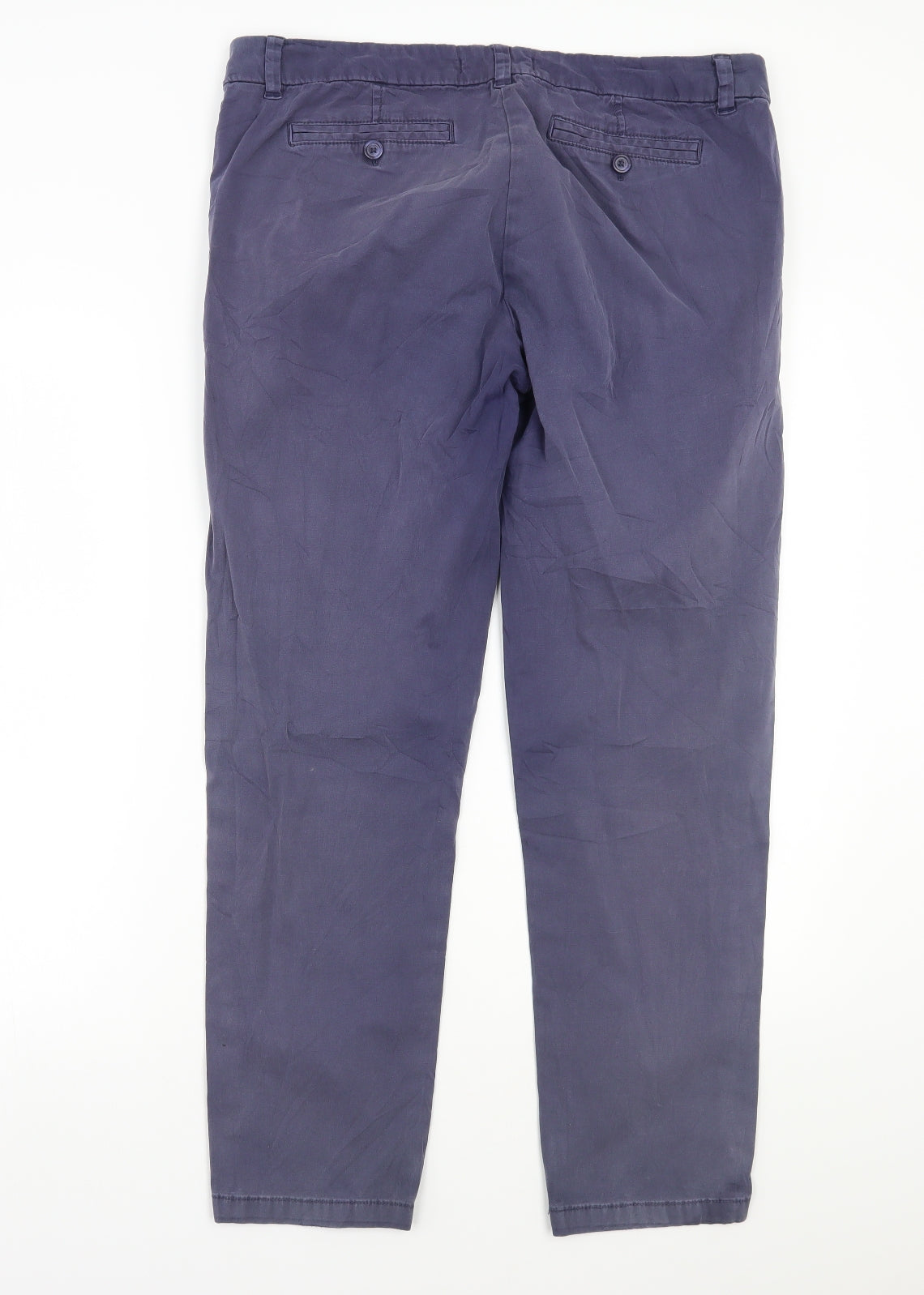 Marks and Spencer Womens Blue   Chino Trousers Size 14 L28 in