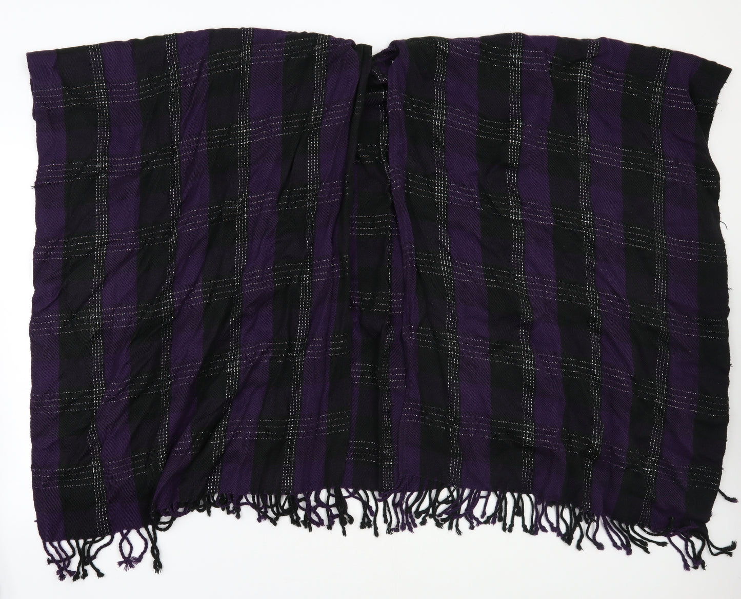 Preworn Womens Purple Check  Jacket Poncho One Size
