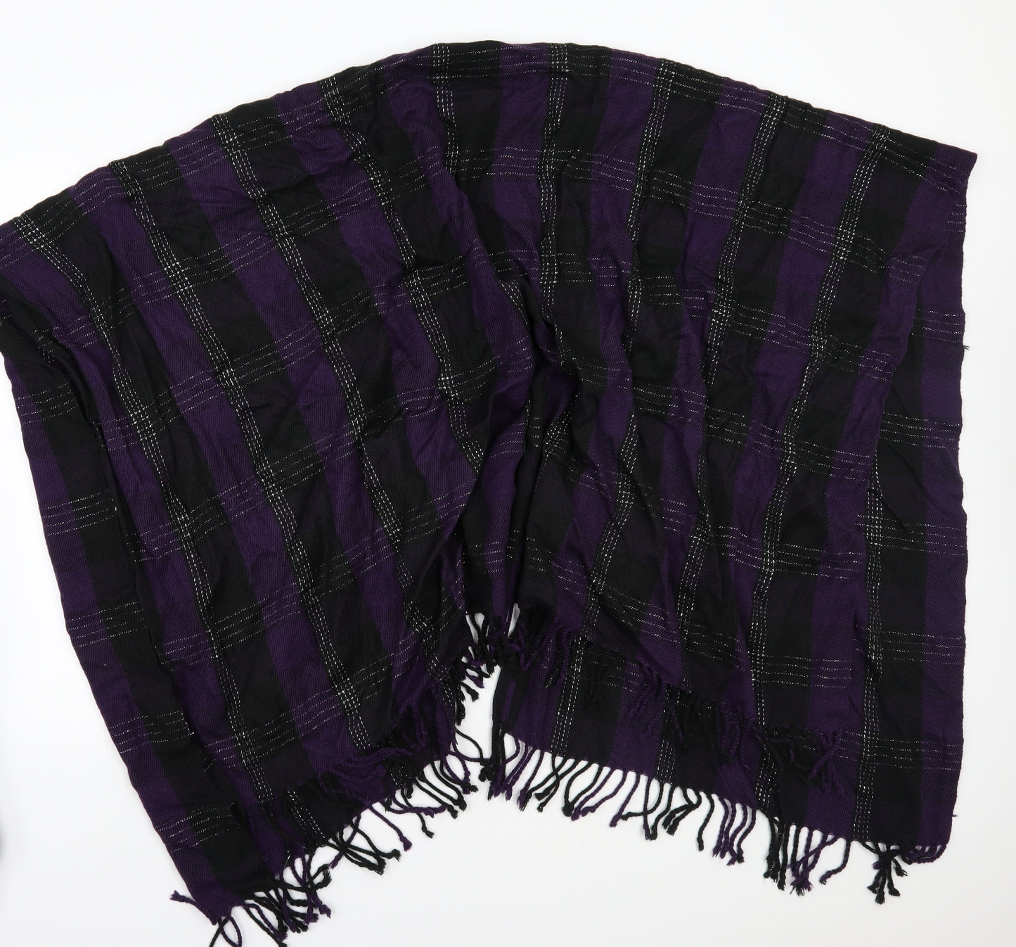 Preworn Womens Purple Check  Jacket Poncho One Size