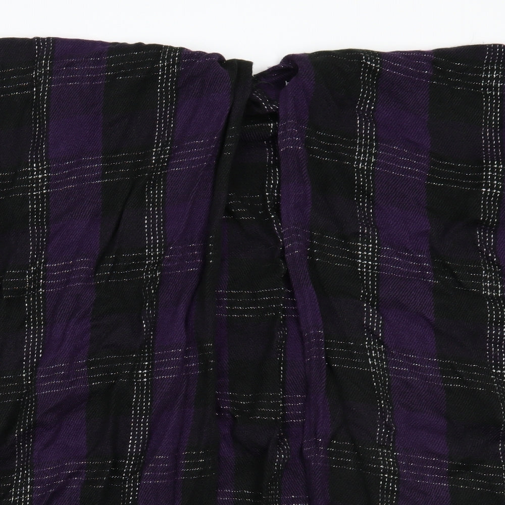 Preworn Womens Purple Check  Jacket Poncho One Size