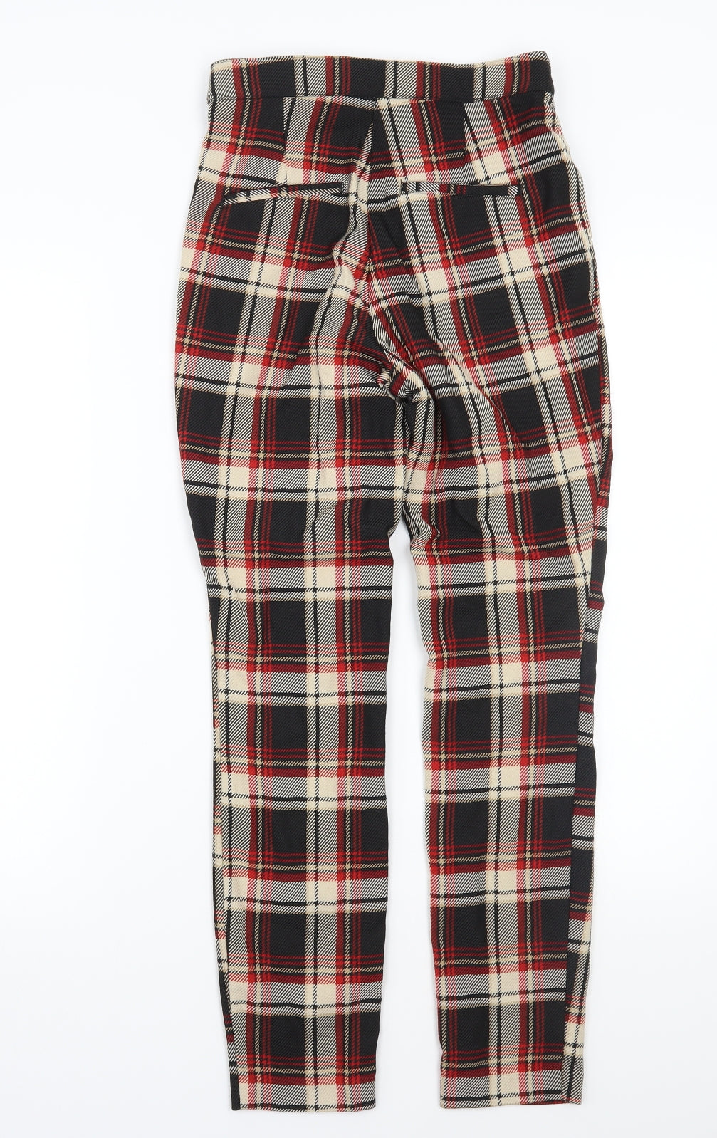 H&M Womens Black Check  Trousers  Size 6 L26 in